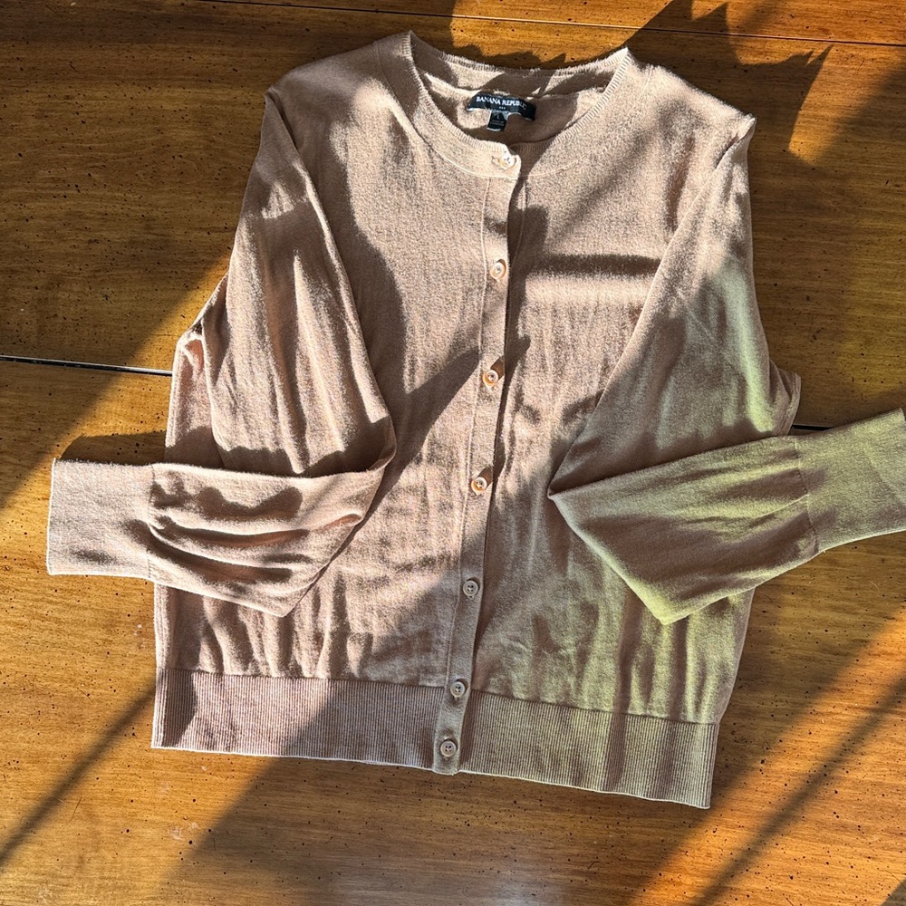 Banana Republic Light Brown Button-Up Cardigan